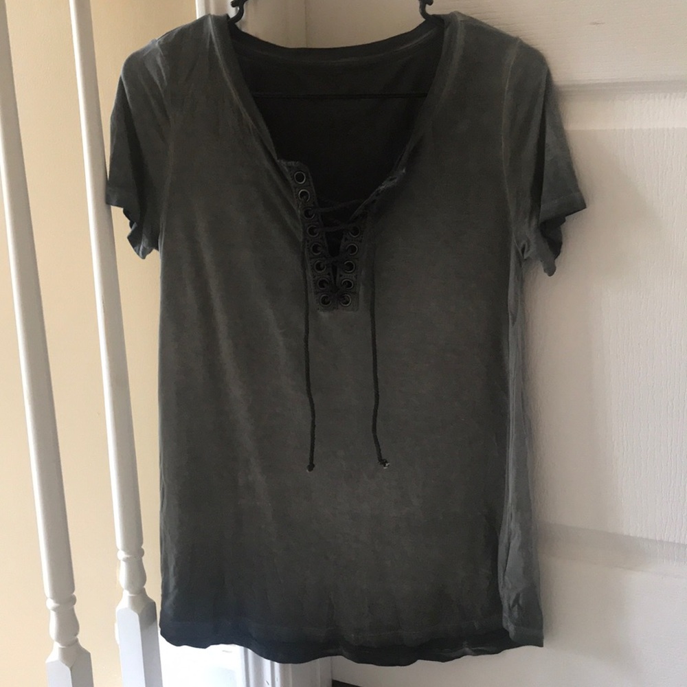 Gray Cross Up Tee